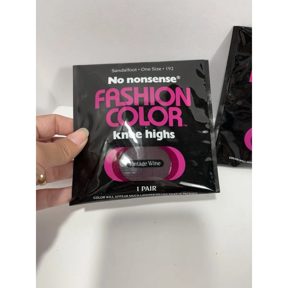 Lot Of 2 No Nonsense Fashion Color Knee Highs #192 Vintage Wine One Size USA New